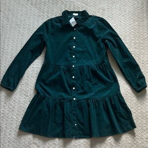 NWT Forest Green Corduroy JCrew Dress